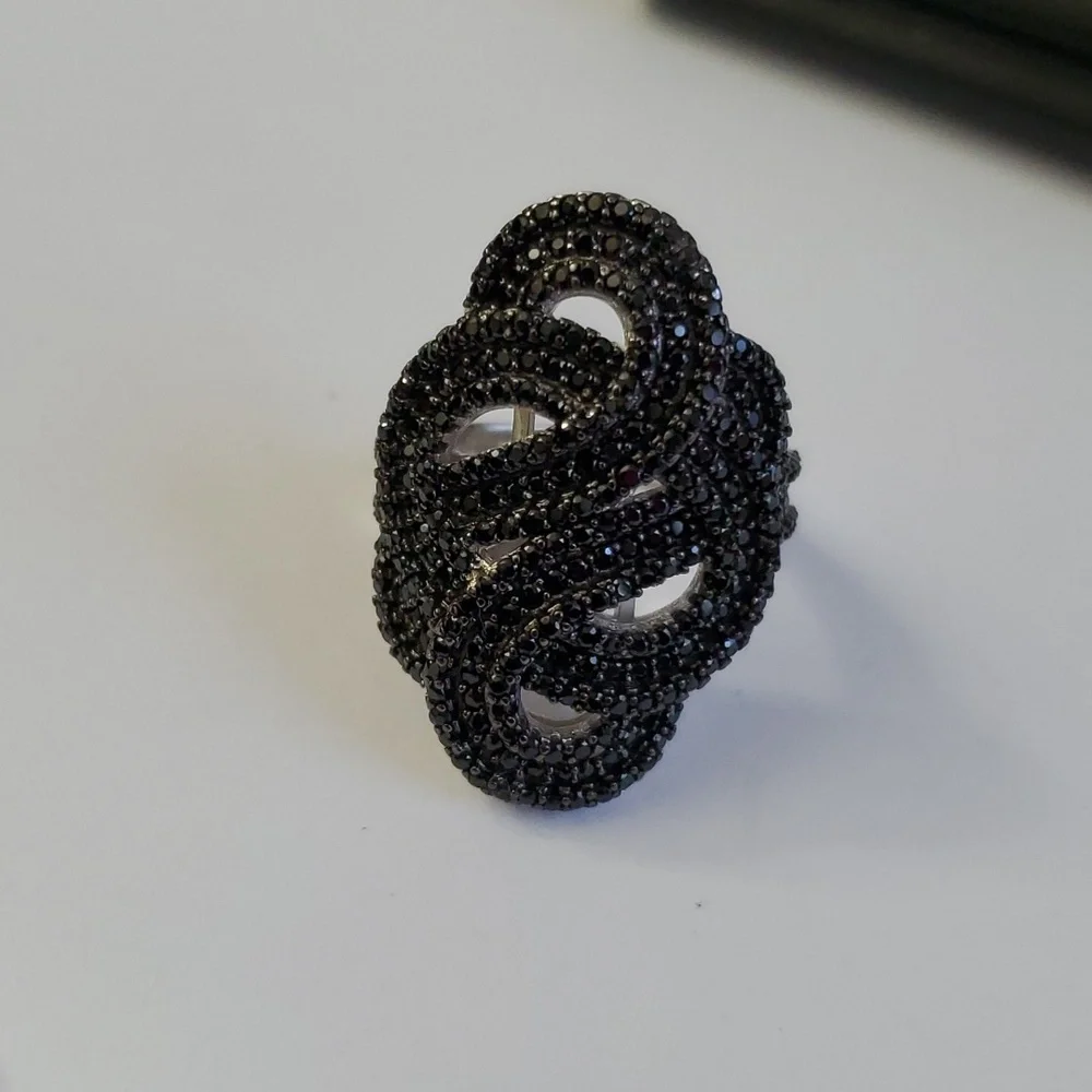 Sterling Silver 925 Spinel Art Deco Ring - Picture 8 of 9